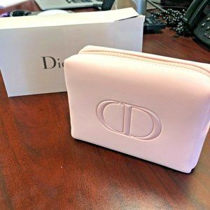 Dior Cosmetic Bag Rose Pink Soft Zip Pouch, NIB